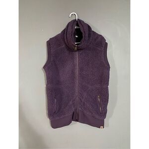 Artisans Fleece Vest Womens XL Purple Plush Sleeveless High Collared